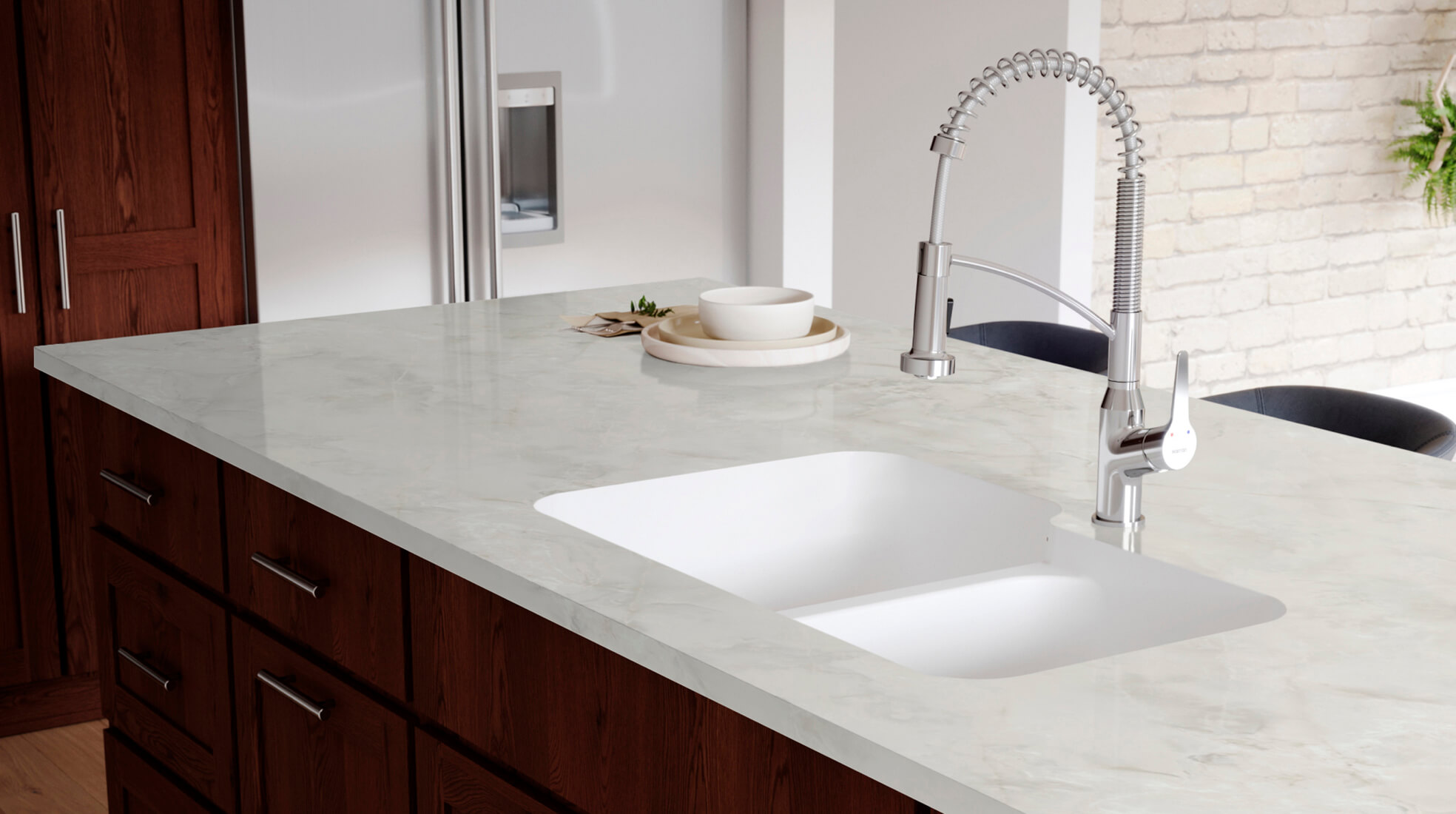 Kitchen Scene With Quartz Sink