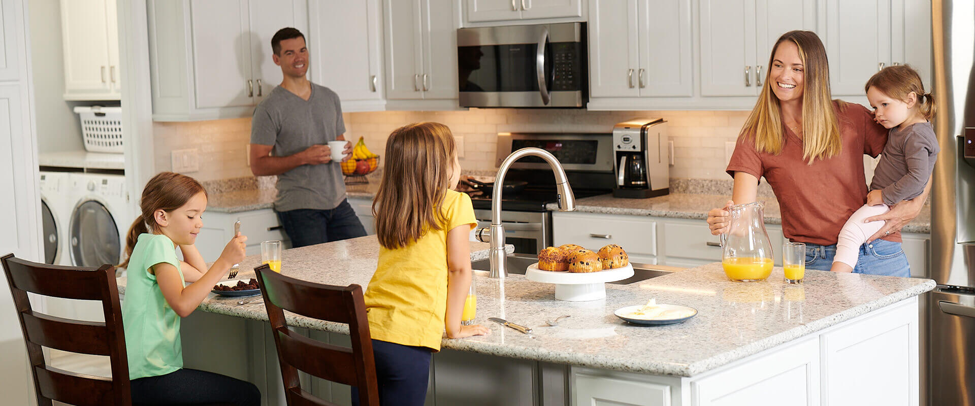 Family In Kitchen