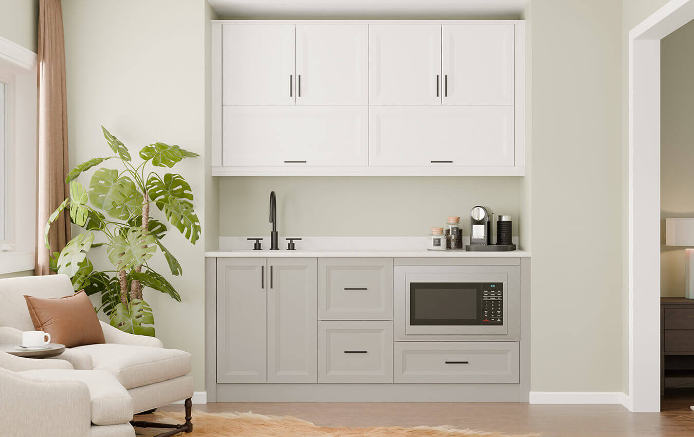 Stoten Brite White And Gray Kitchenette